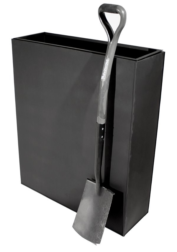 H90cm Black Aluzinc Tall Trough Planter with Insert - By Primrose™