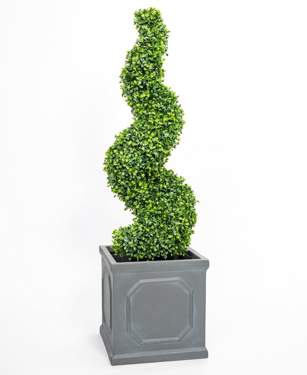 H37cm Chelsea Lead Effect Framed Cube Planter - By Terra Pot