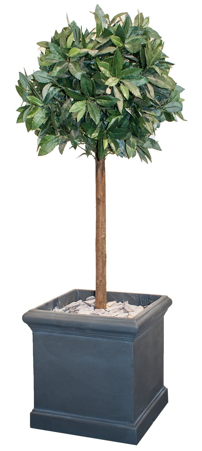 36cm Terracotta Fibrecotta Blenheim Lead Effect Cube Planter by Terra Pot