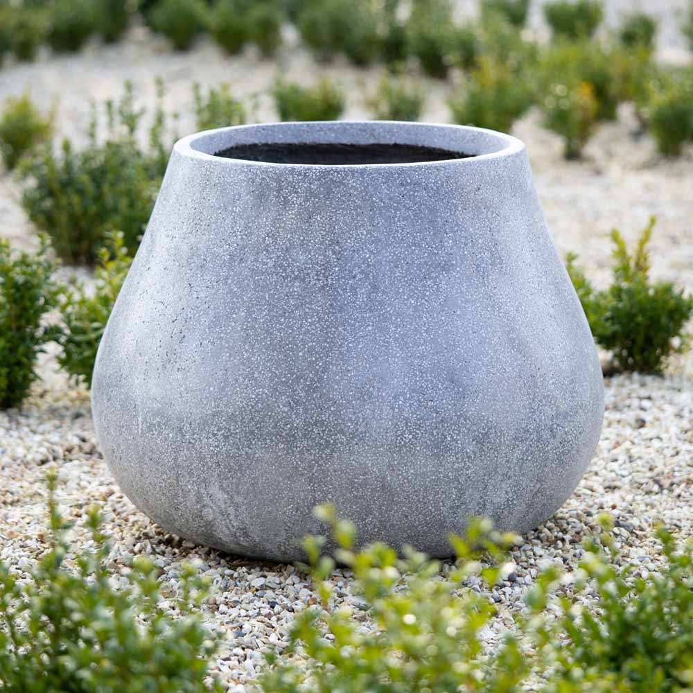 50cm Fiberstone Oval Planter in Grey