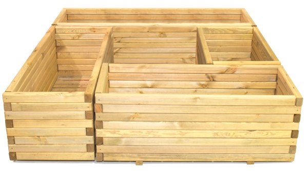50cm Medium Wooden Pine Raised Cube Planter