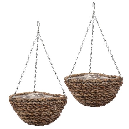 Set of Two 30cm Rafiki Hanging Basket Planters by Smart Garden