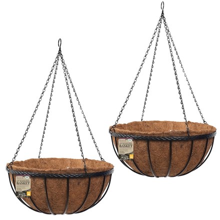 Set of Two 30cm Saxon Hanging Basket Planters by Smart Garden