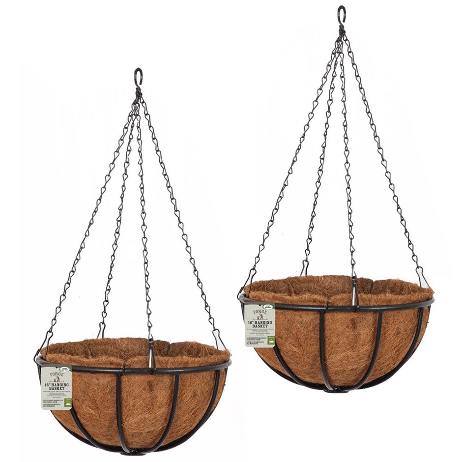 Set of Two 40cm Forge Hanging Basket Planters by Smart Garden