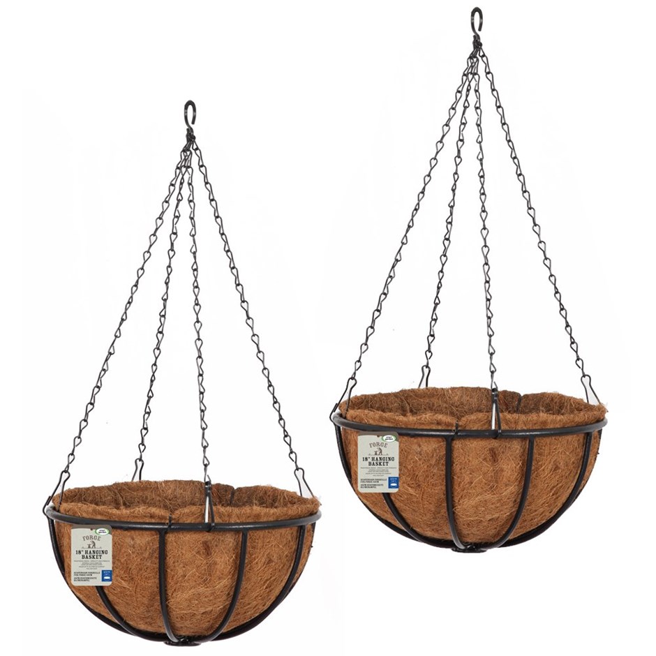 Set of Two 45cm Forge Hanging Basket Planters by Smart Garden