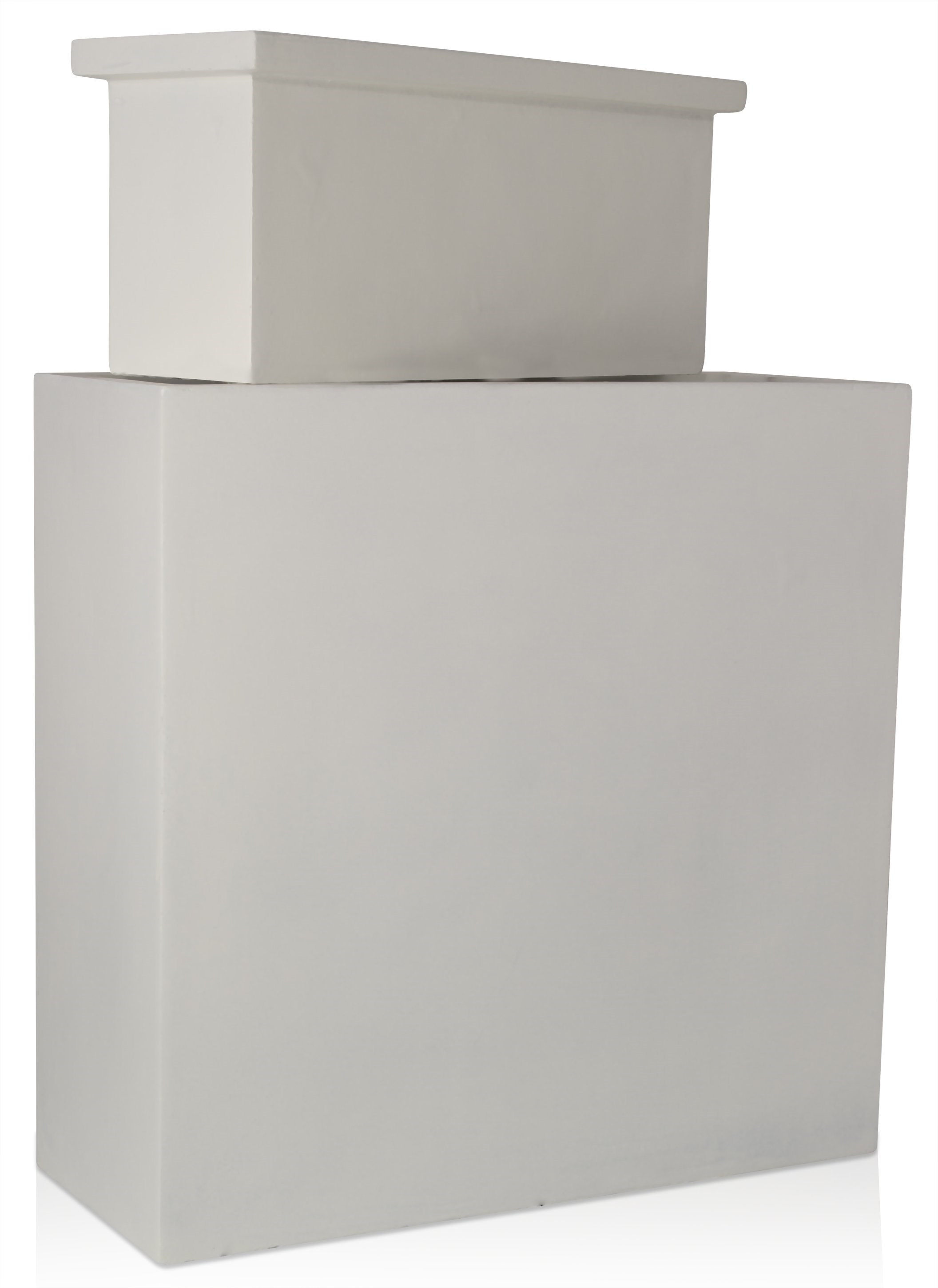 White Fiberecotta Trough Planter With Insert
