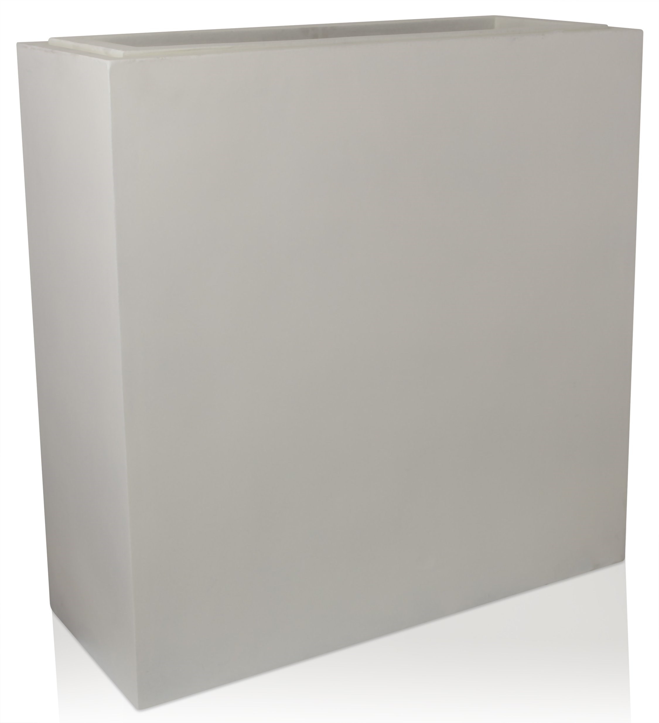 White Fiberecotta Trough Planter With Insert