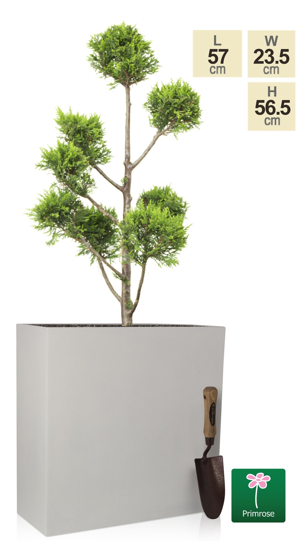 White Fiberecotta Trough Planter With Insert