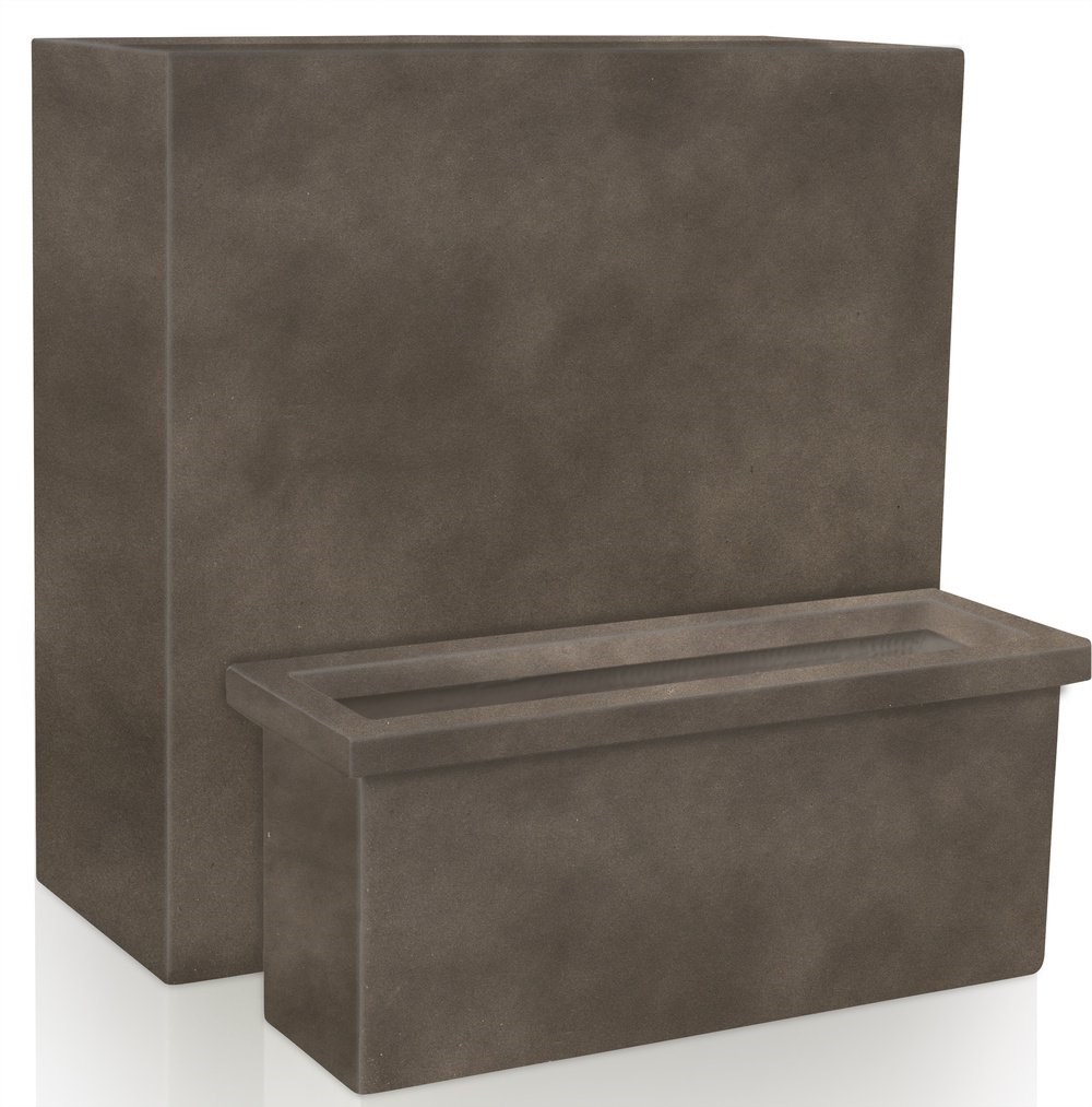 White Fiberecotta Trough Planter With Insert