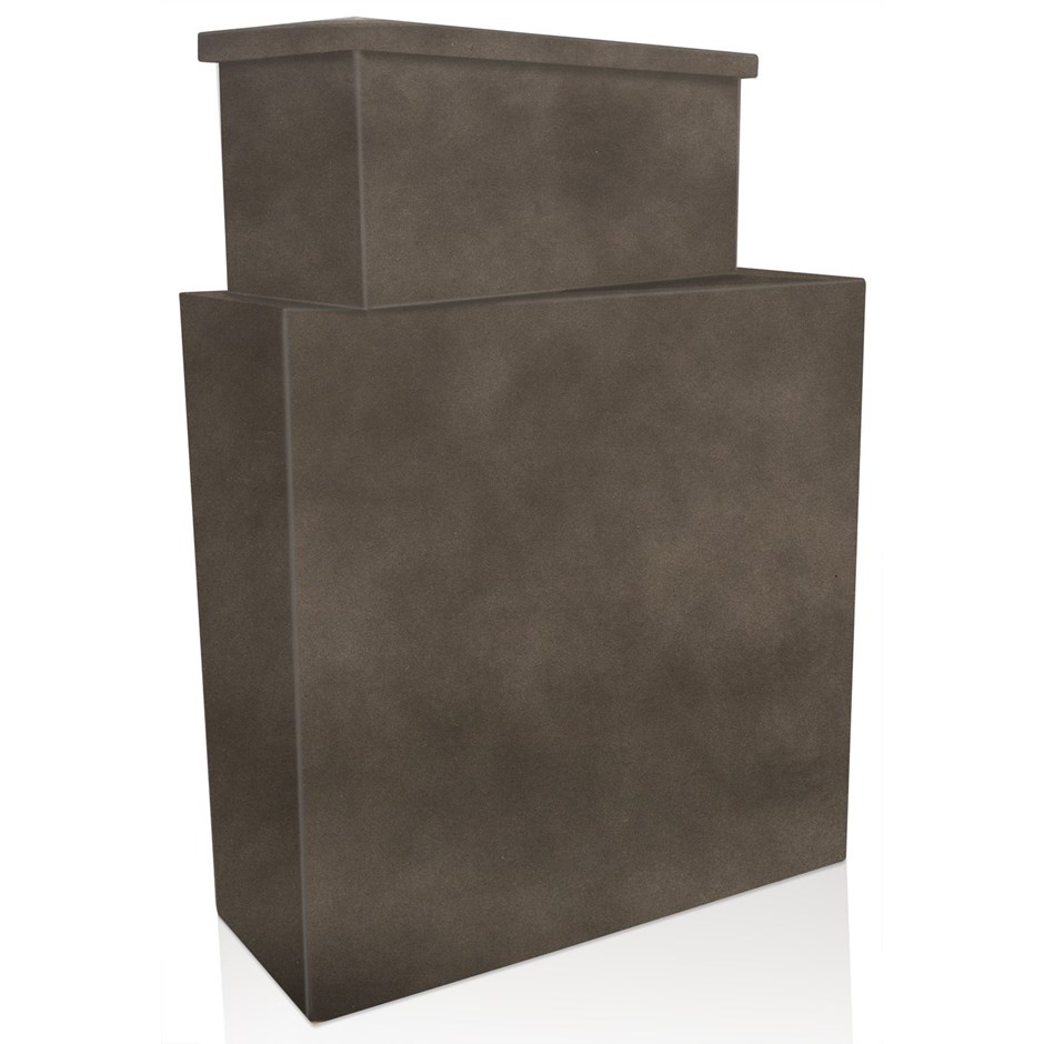 White Fiberecotta Trough Planter With Insert