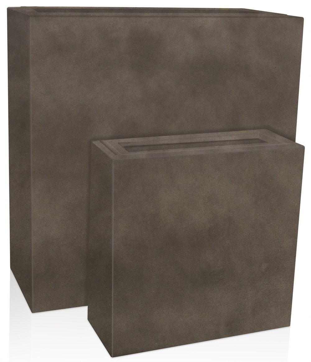 White Fiberecotta Trough Planter With Insert