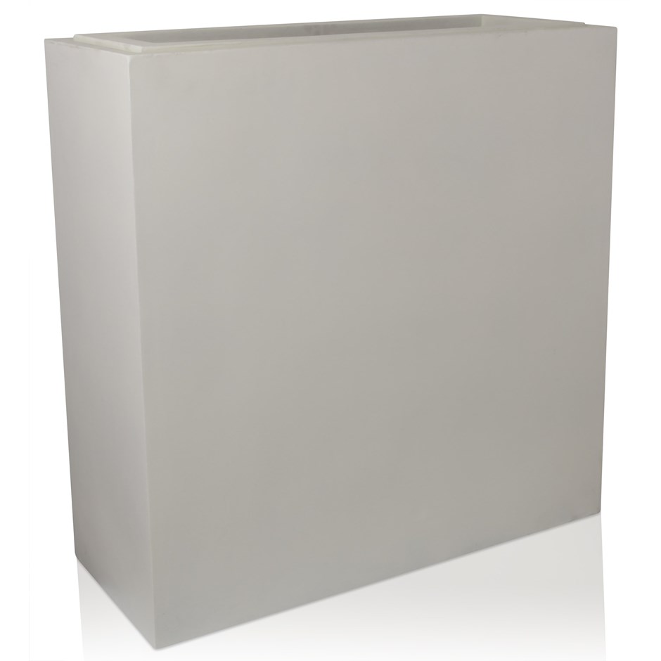 White Fibrecotta Tall Trough Planter With Insert
