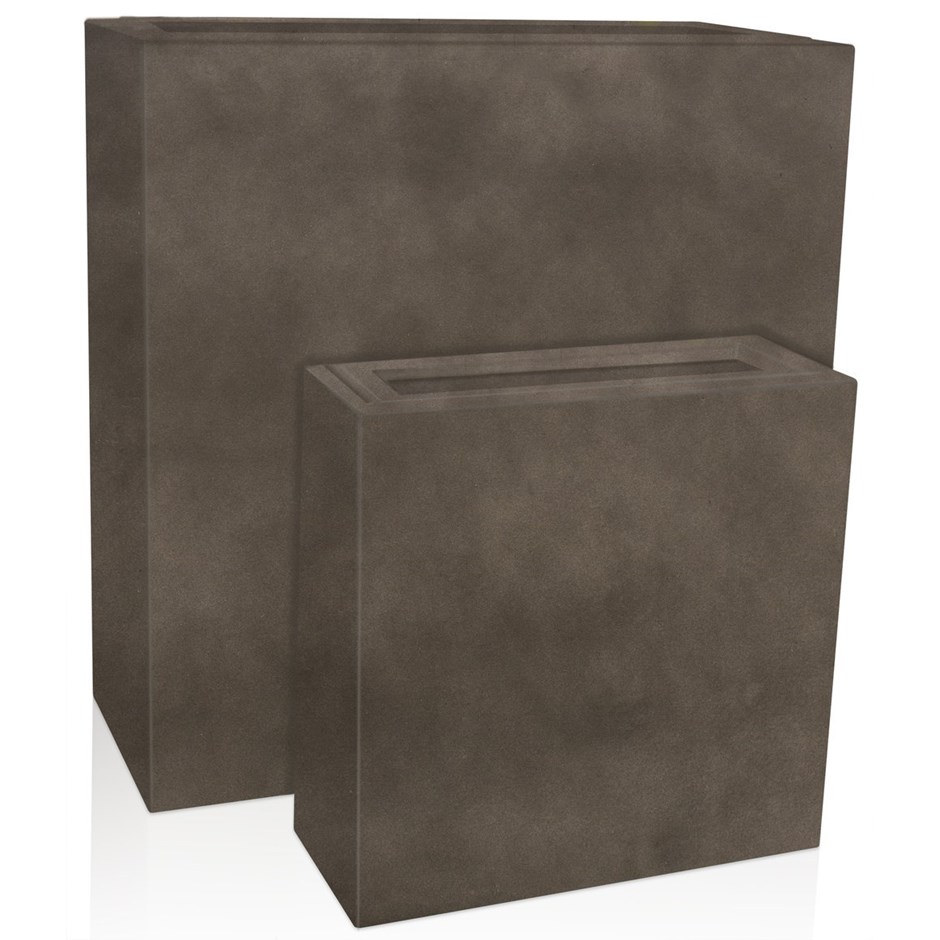 White Fibrecotta Tall Trough Planter With Insert