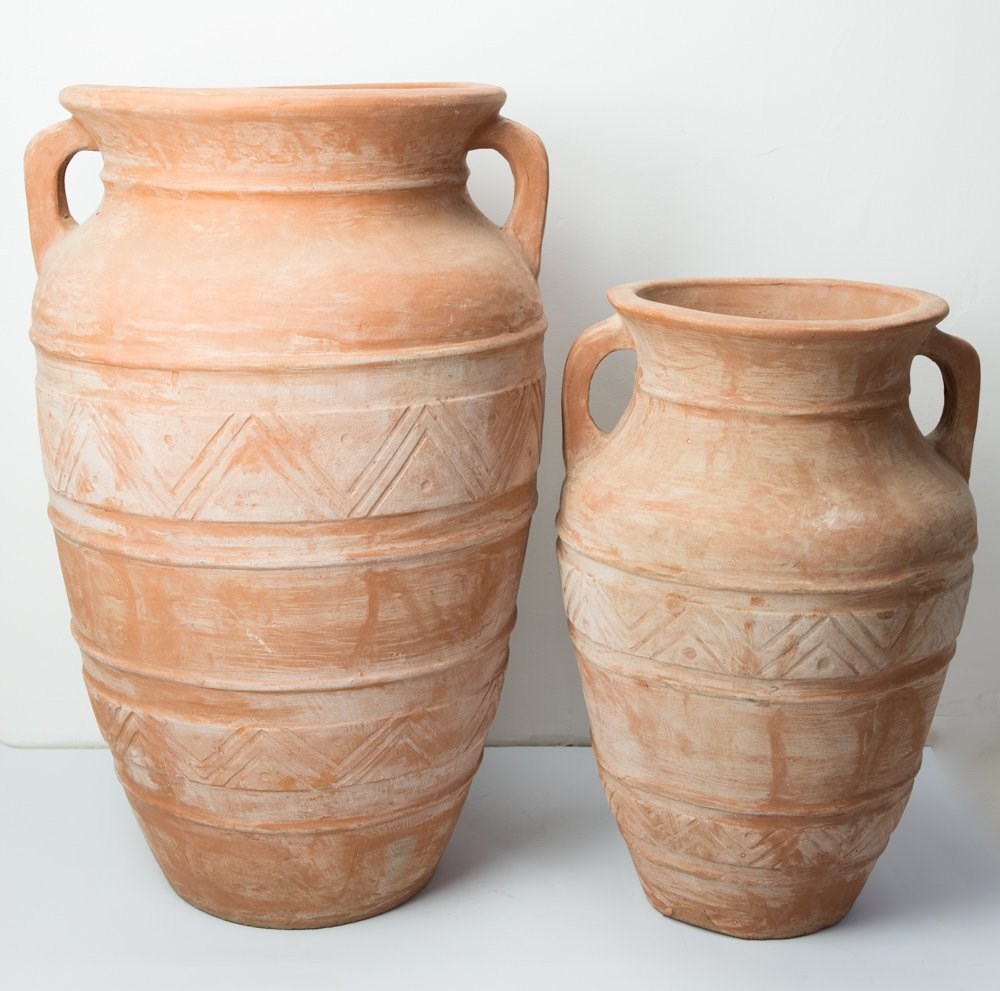 H75cm Terracotta Athenaian Vase Shape Planter