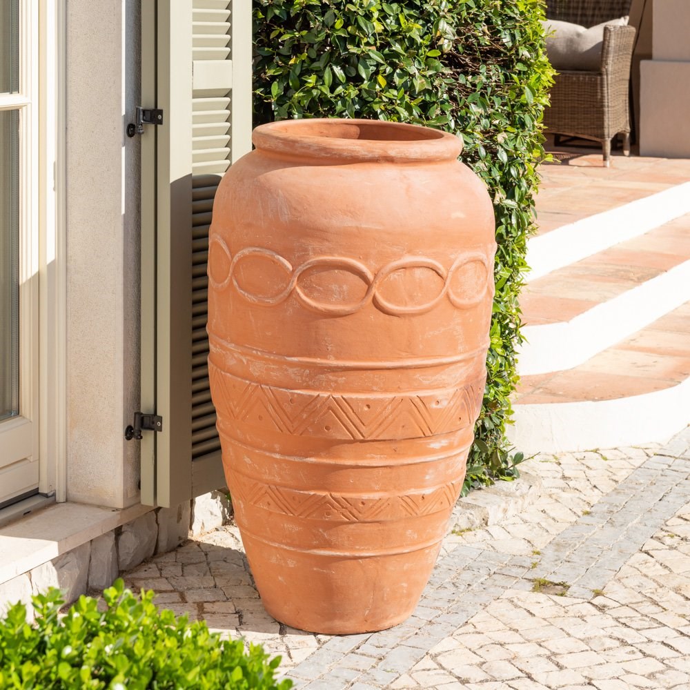H100cm Terracotta Tall Vase Planter