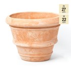 22cm Terracotta Rolled Rim Round Planter