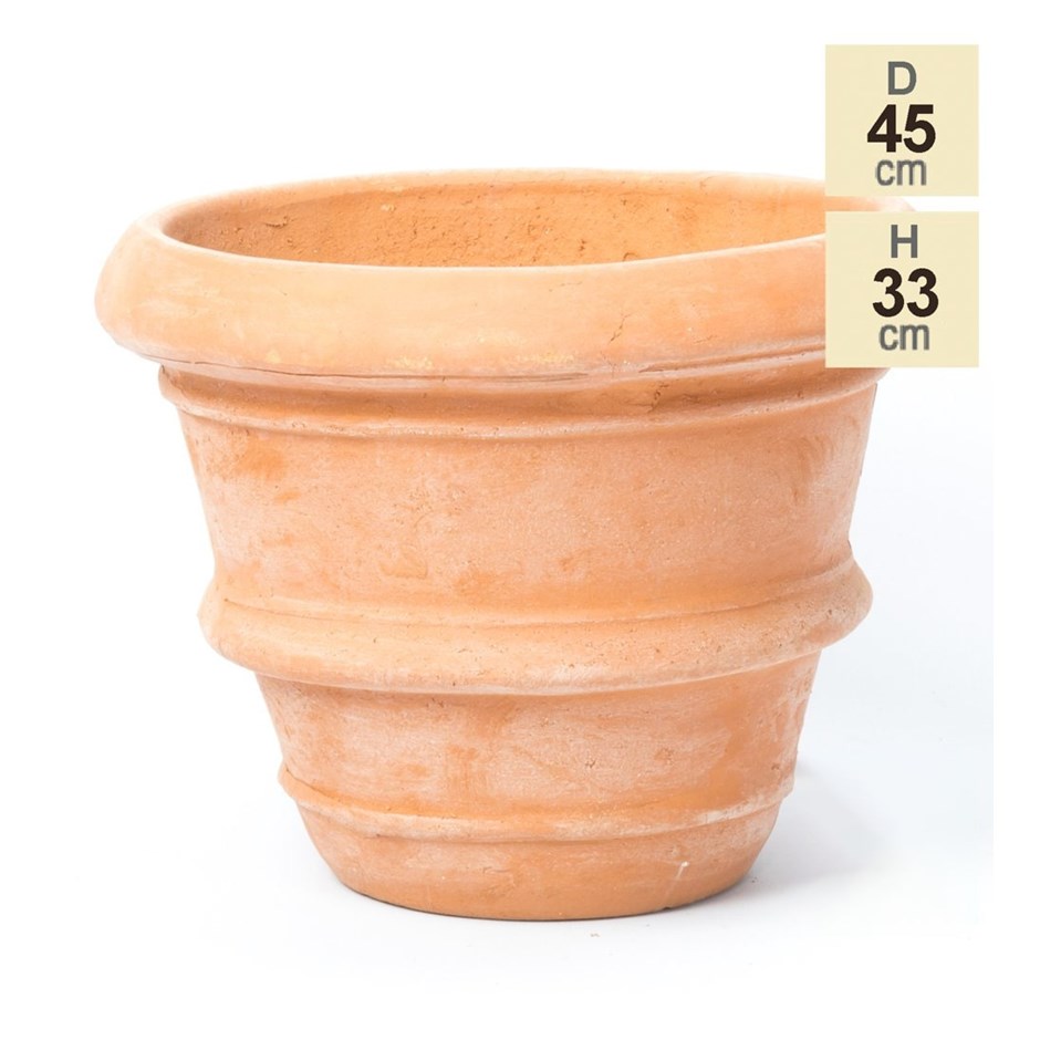 44.5cm Terracotta Rolled Rim Round Planter