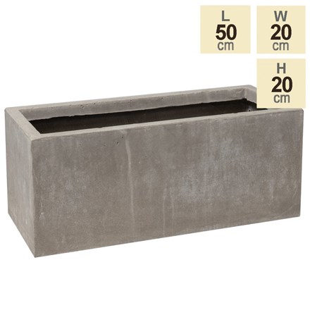 50cm Fibrecotta Small Cement Finish Trough Planter