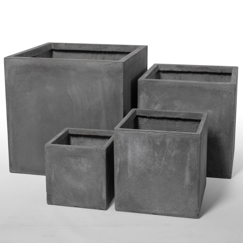 40cm Fibrecotta Cement Large Cube Planter