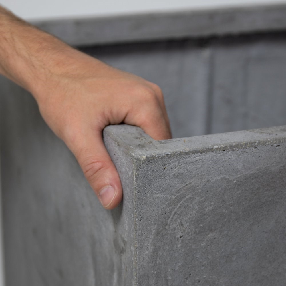 50cm Fibrecotta XL Cement Finish Cube Planter