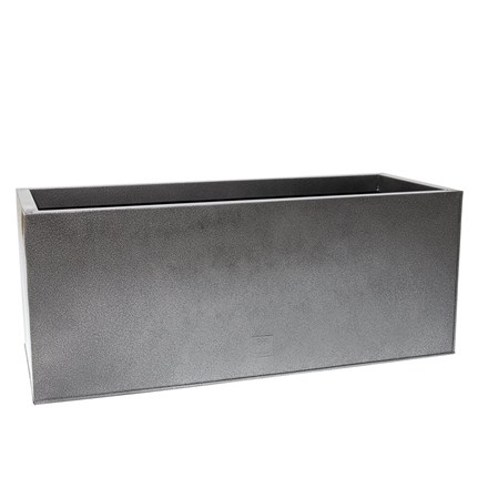 100cm Trough Zinc Silver & Black Textured Dipped Galvanised Planter