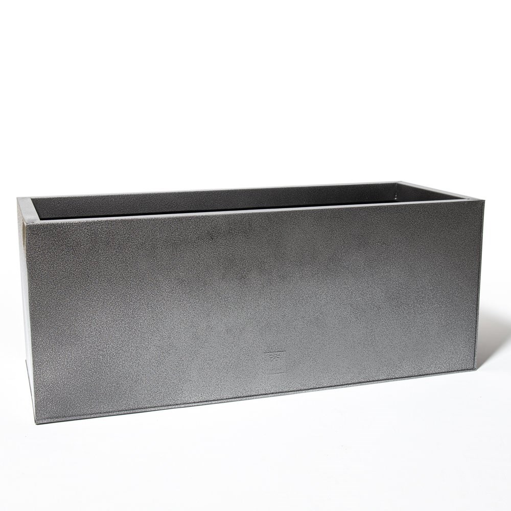 100cm Trough Zinc Silver & Black Textured Dipped Galvanised Planter