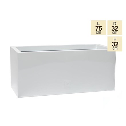 75cm Trough Zinc White Gloss Dipped Galvanised Planter