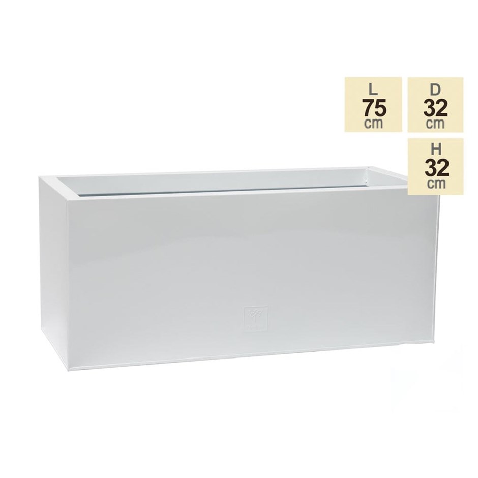 White Gloss Dipped Zinc Trough Planter