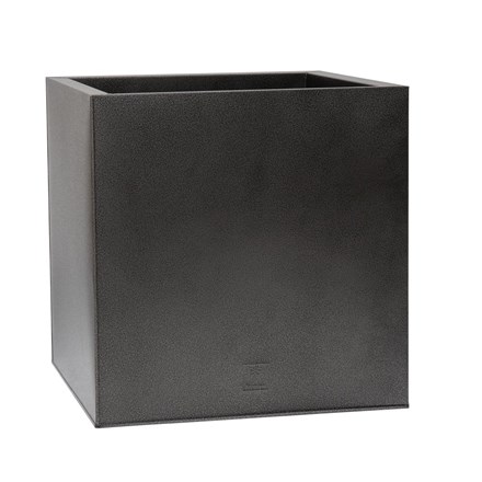 60cm Cube Zinc Silver & Black Textured Dipped Galvanised Planter