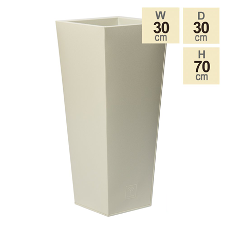 70cm Flared Square Zinc Ivory Textured Dipped Galvanised Planter