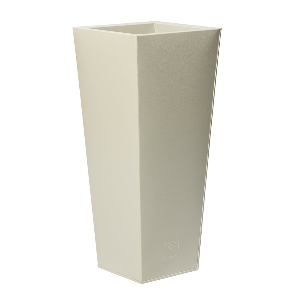 70cm Flared Square Zinc Ivory Textured Dipped Galvanised Planter
