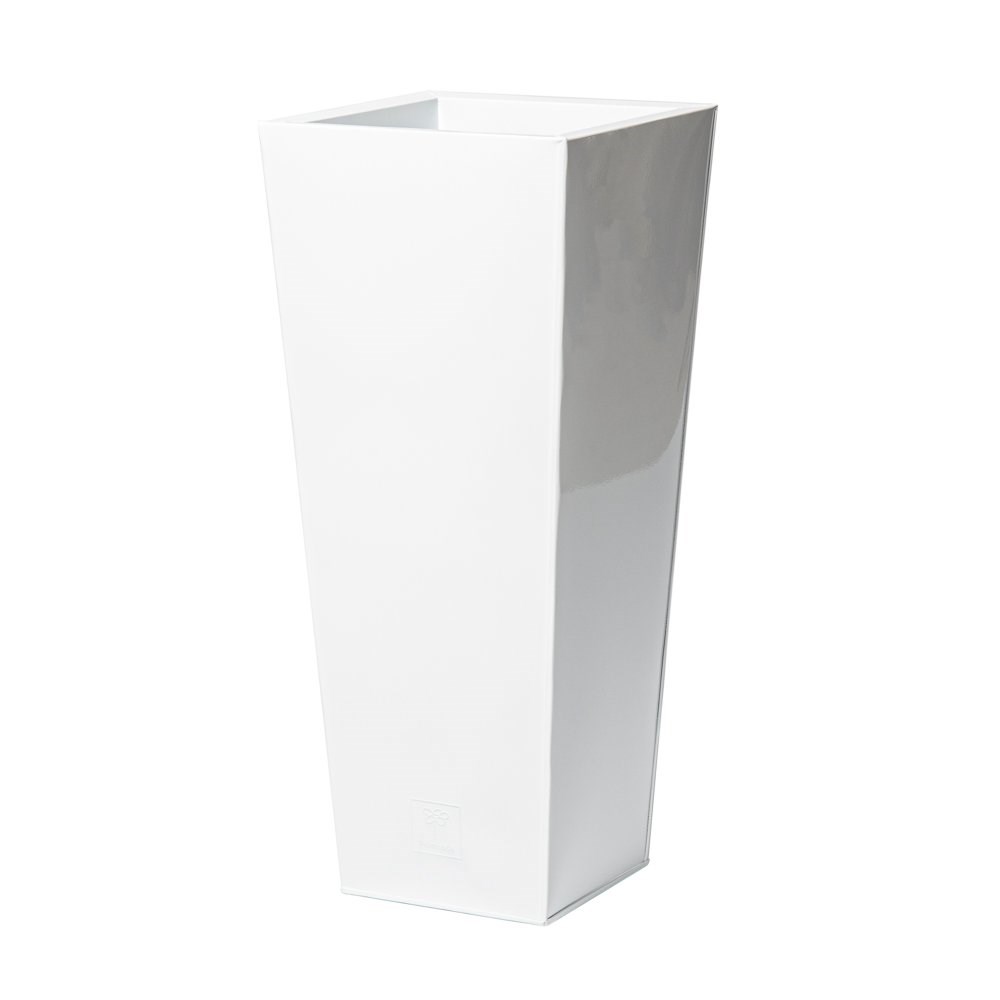 70cm Flared Square Zinc White Gloss Dipped Galvanised Planter
