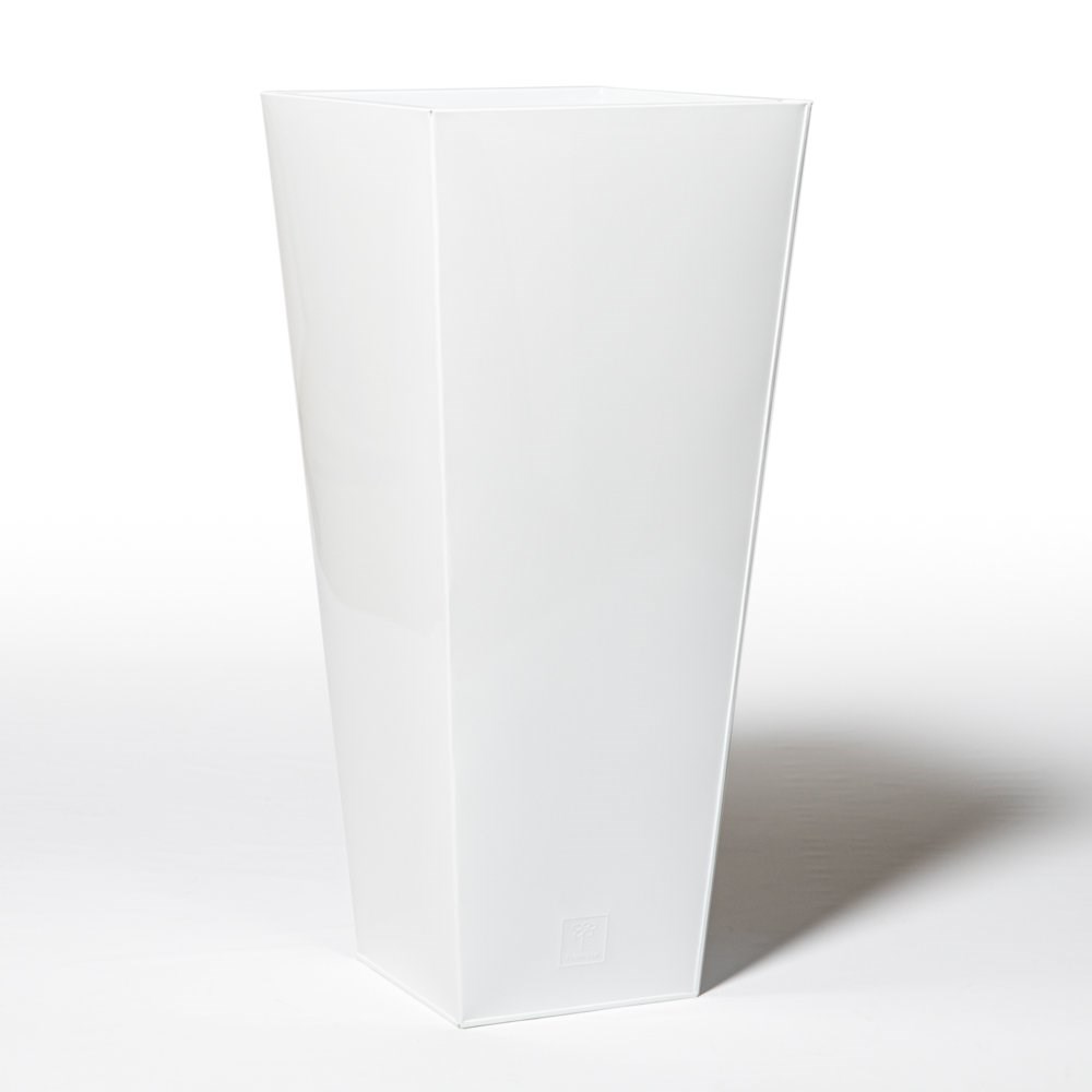 70cm Flared Square Zinc White Gloss Dipped Galvanised Planter