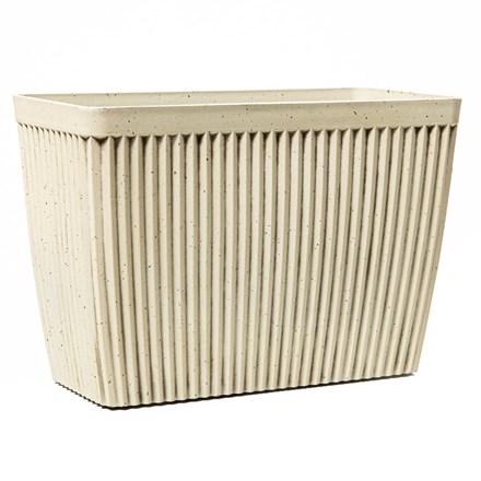 59cm Trough White Textured Speckled Planter