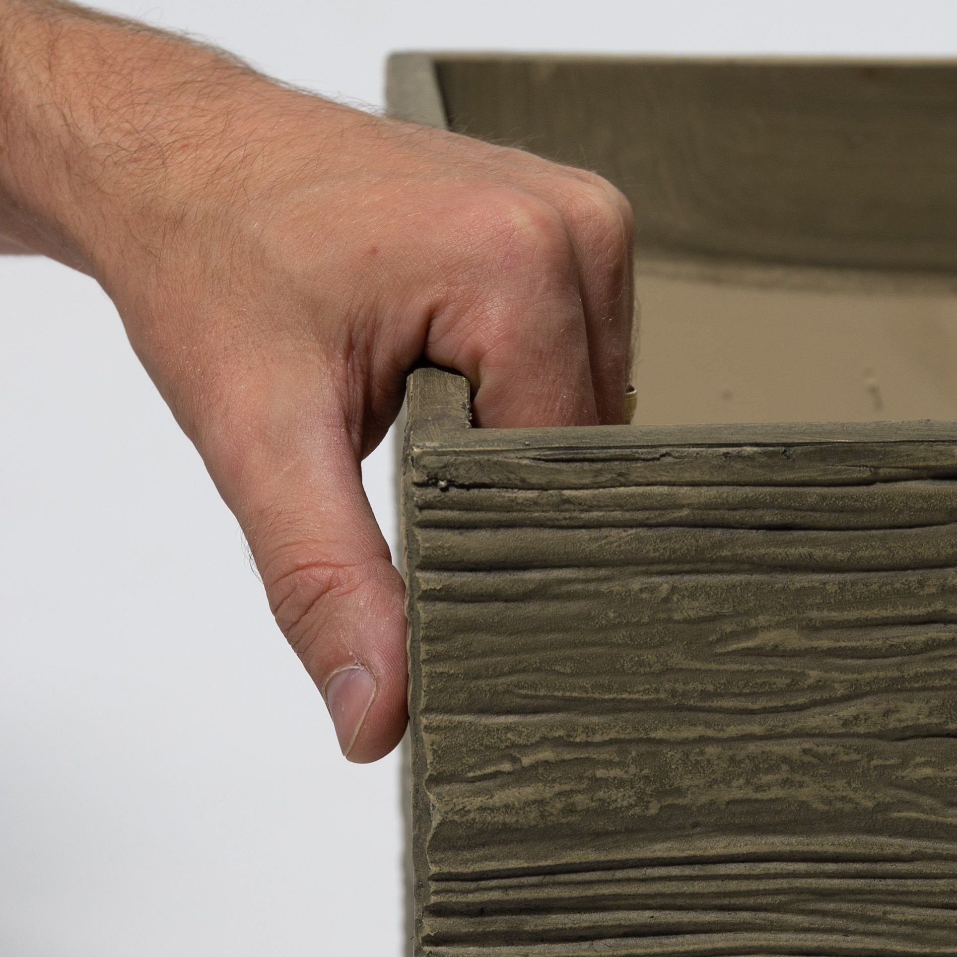 Wood Effect Resin Square Planter
