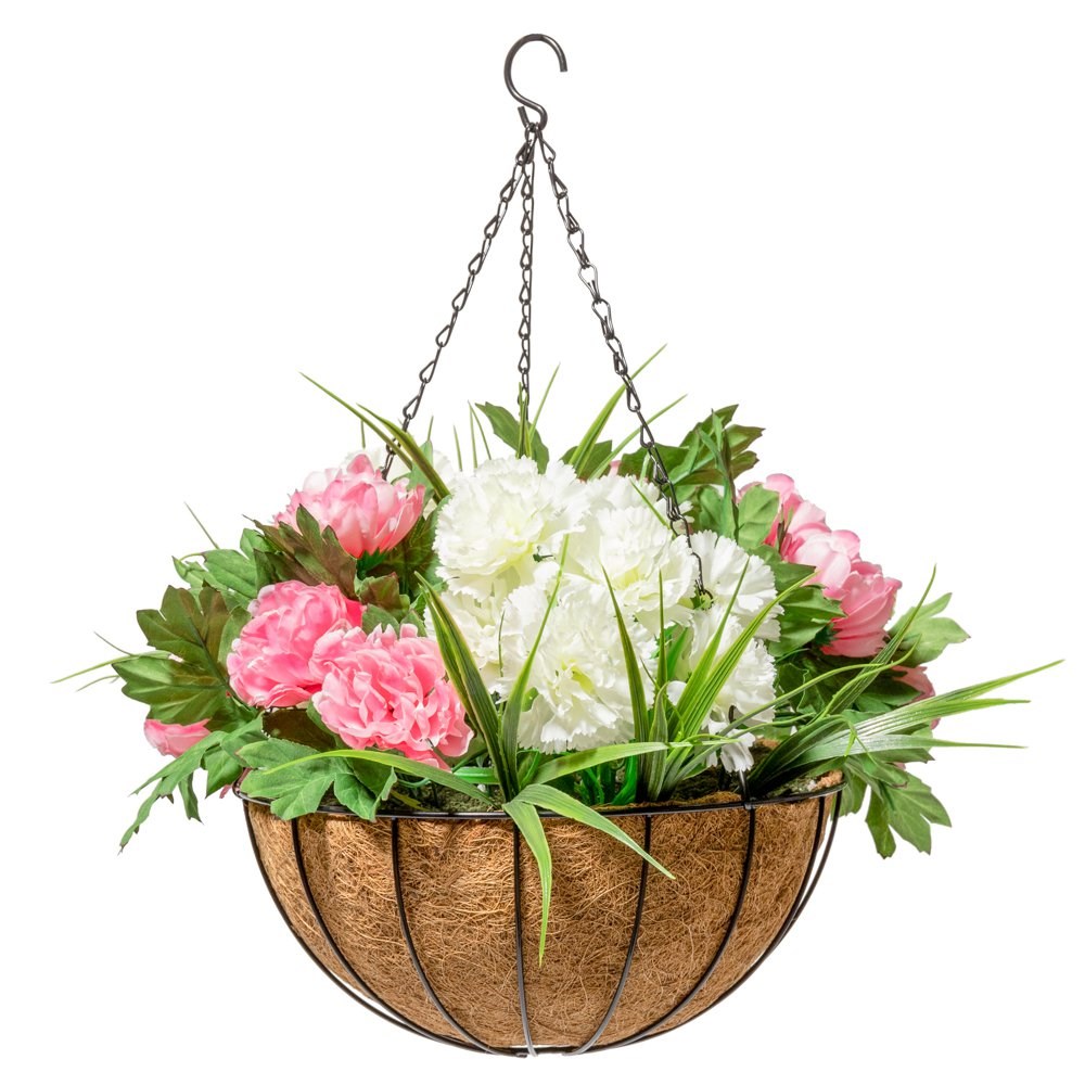 20.5cm Wire Lined Hanging Basket with Coco Liner