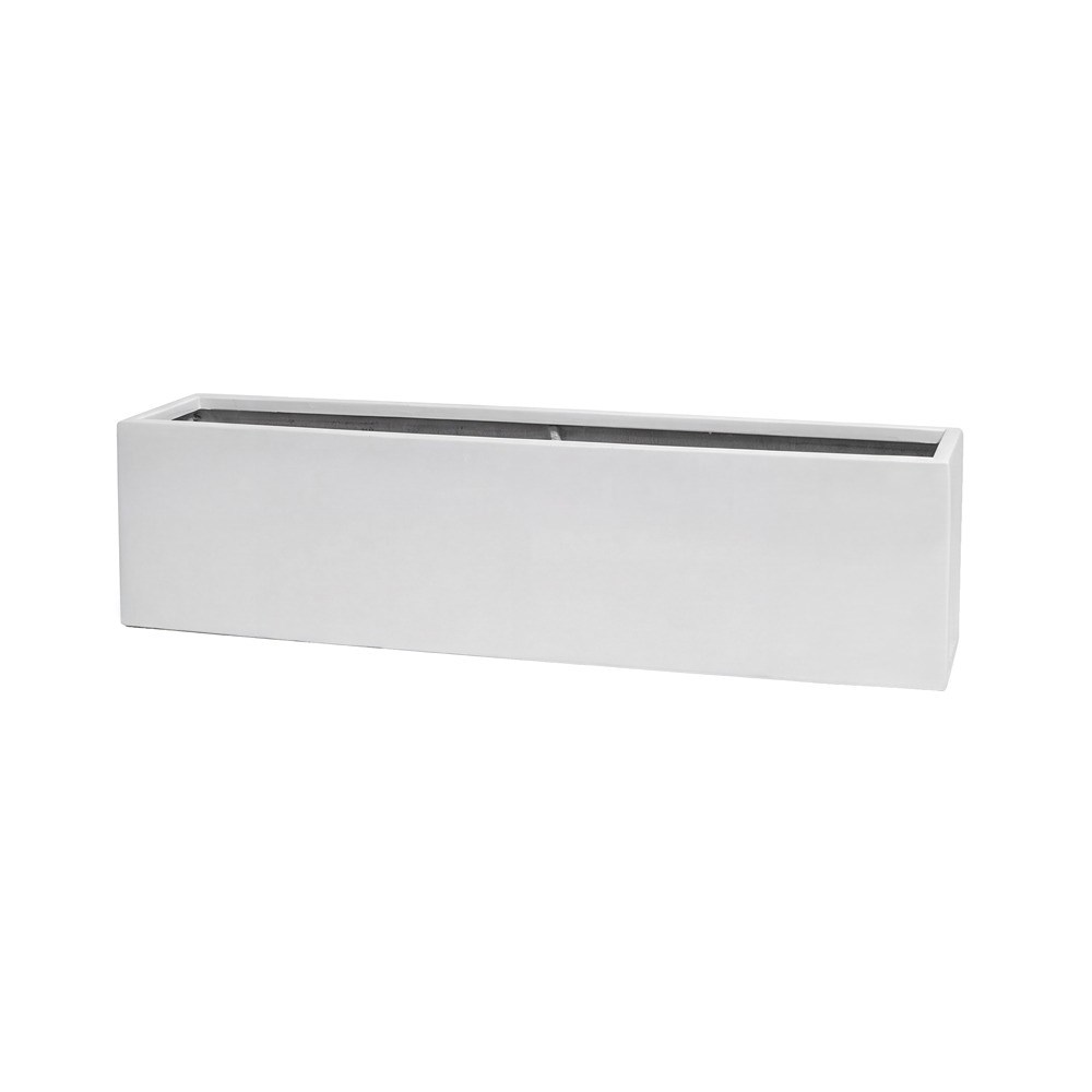 White Gloss Fibrestone Low Trough Planter