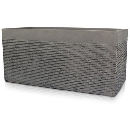 L1m Extra Large Light Grey Fibrecotta Brick Design Trough Planter - By Primrose™