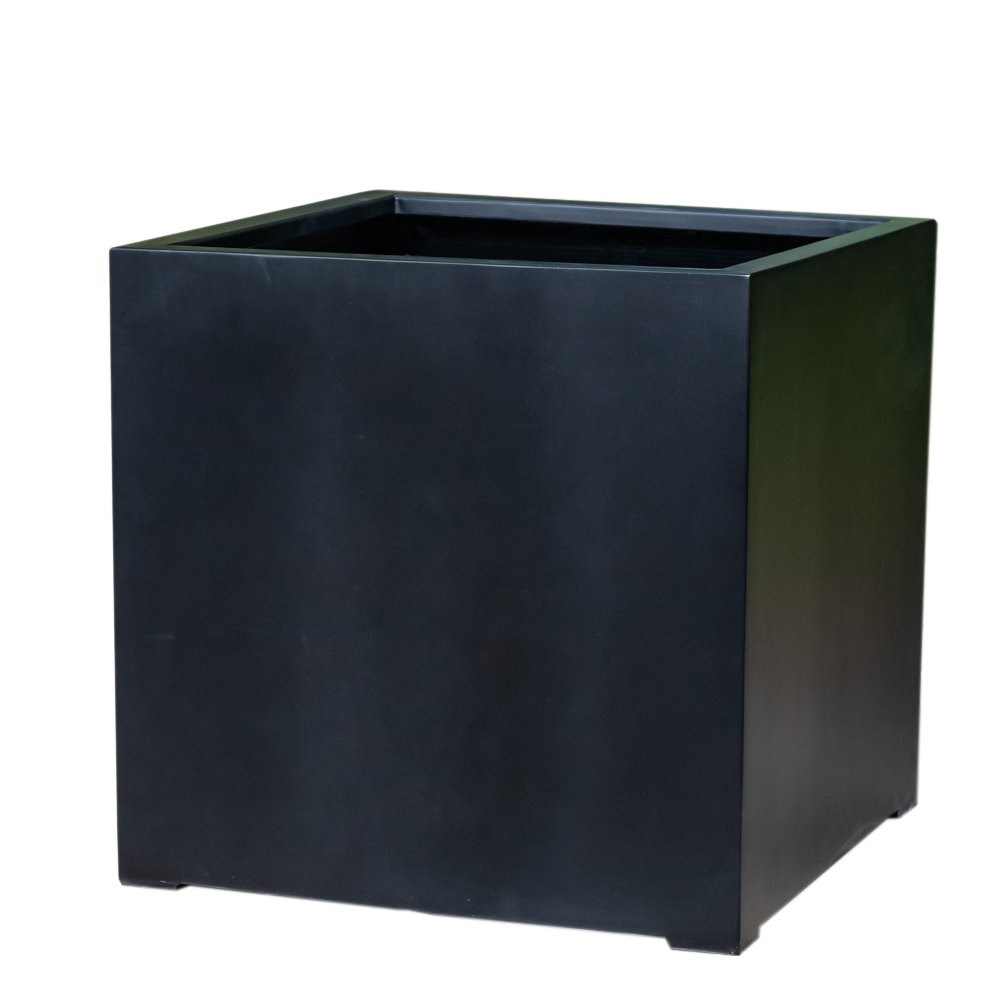 H75cm Jumbo Fiberstone Cube Planter in Black