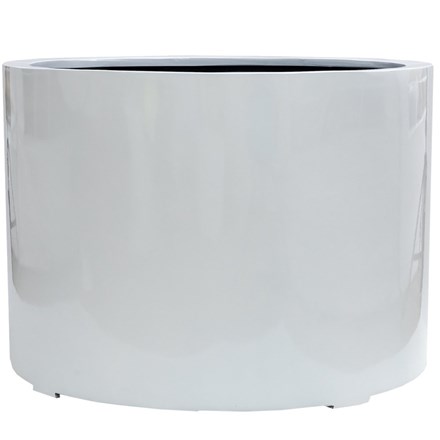L1m Jumbo Stone Composite Low Cylinder Planter in White