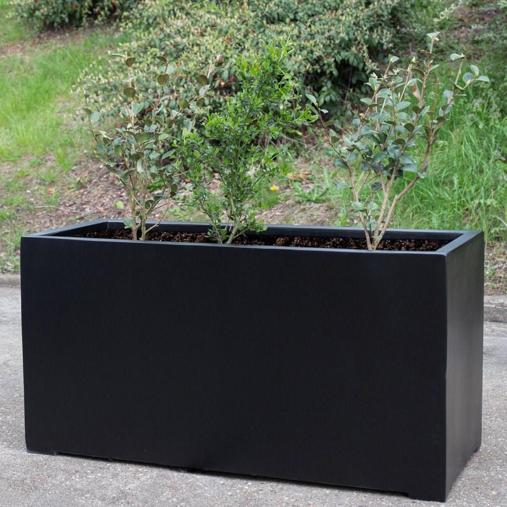 L1.2m XL Fiberstone Trough Planter in Black