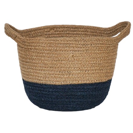 Jute Navy Lined Planter Basket