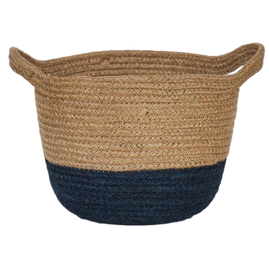 Gelio Navy Jute Lined Basket
