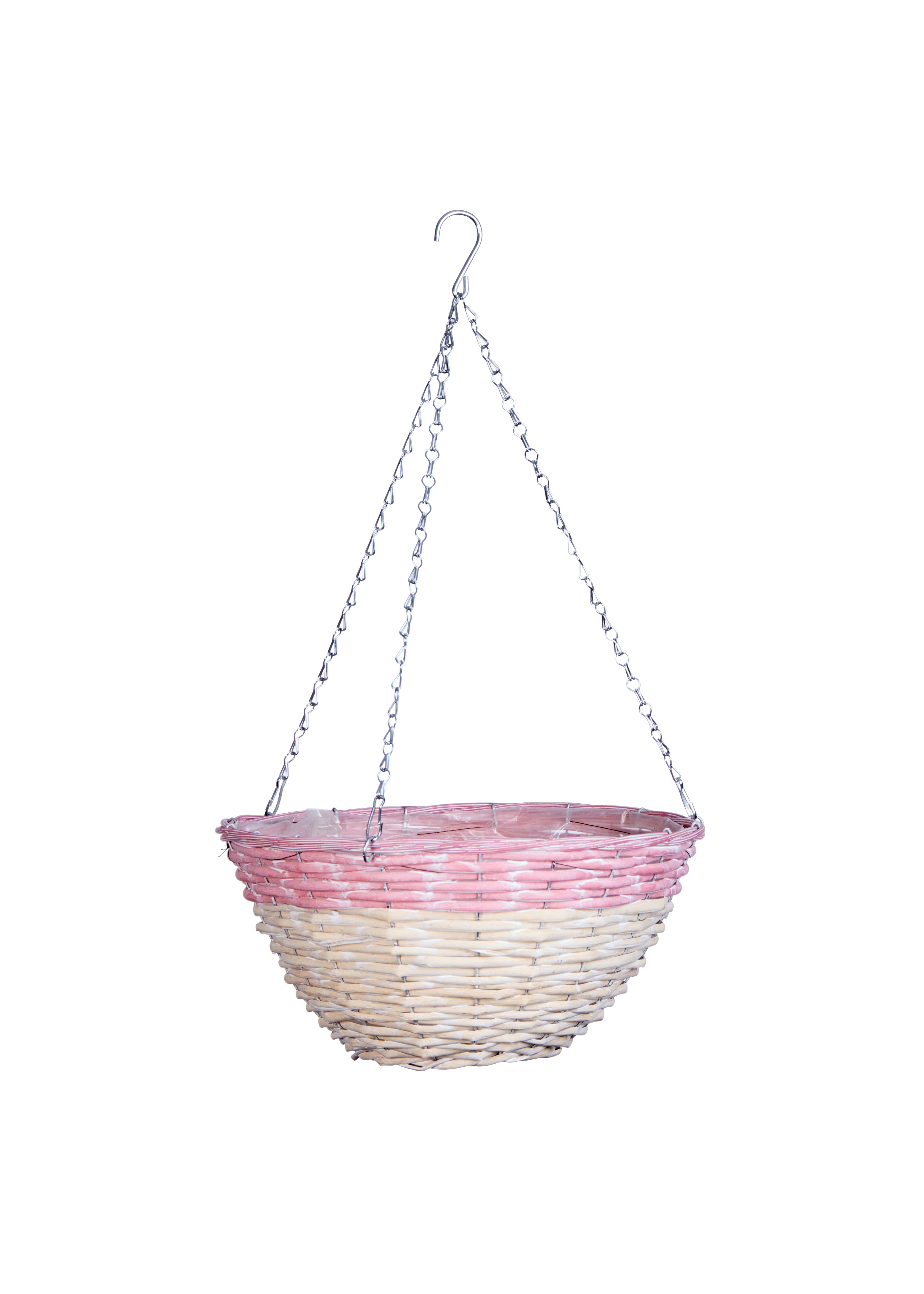 Hanging Basket 14\ Candy Pink Round Rattan
