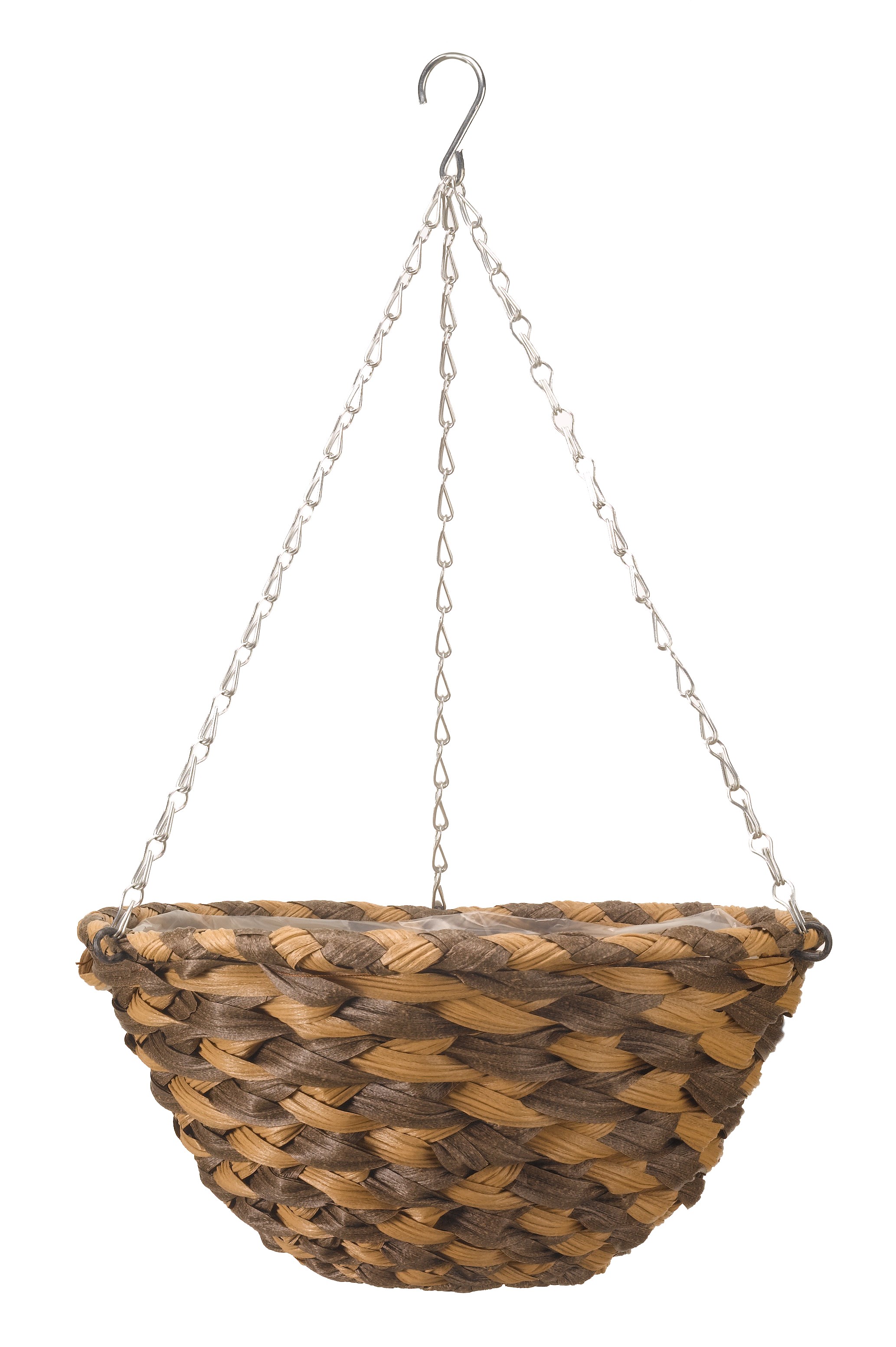 Hanging Basket 14\ Earth Braid Faux Rattan Basket