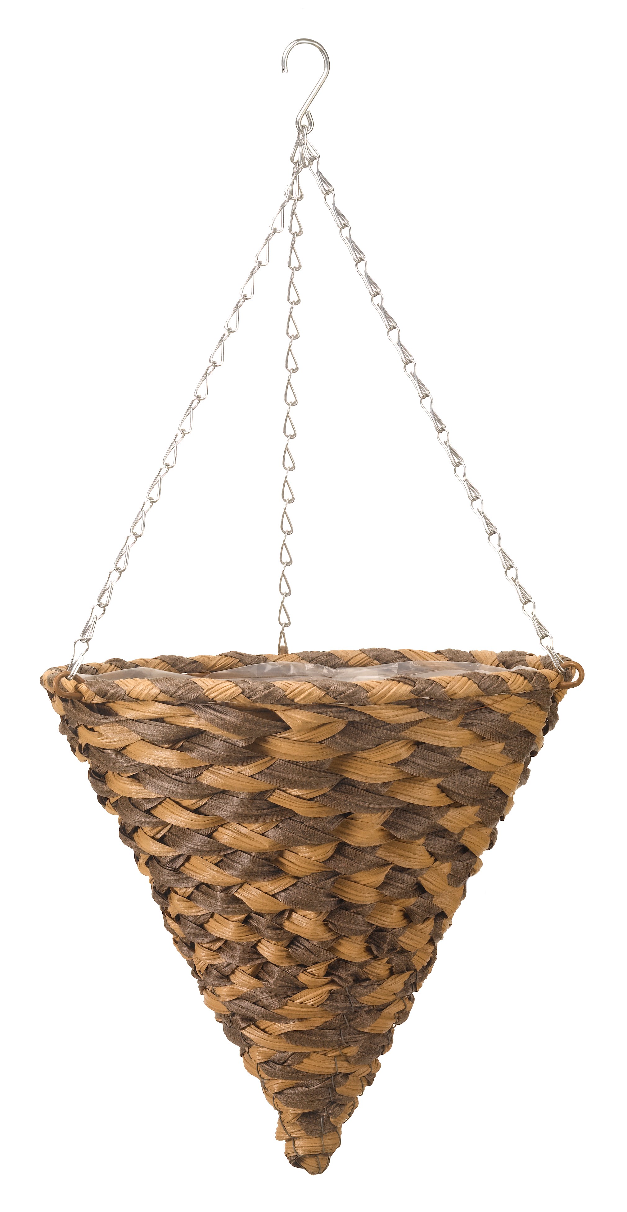 Hanging Basket 14\ Earth Braid Faux Rattan Cone