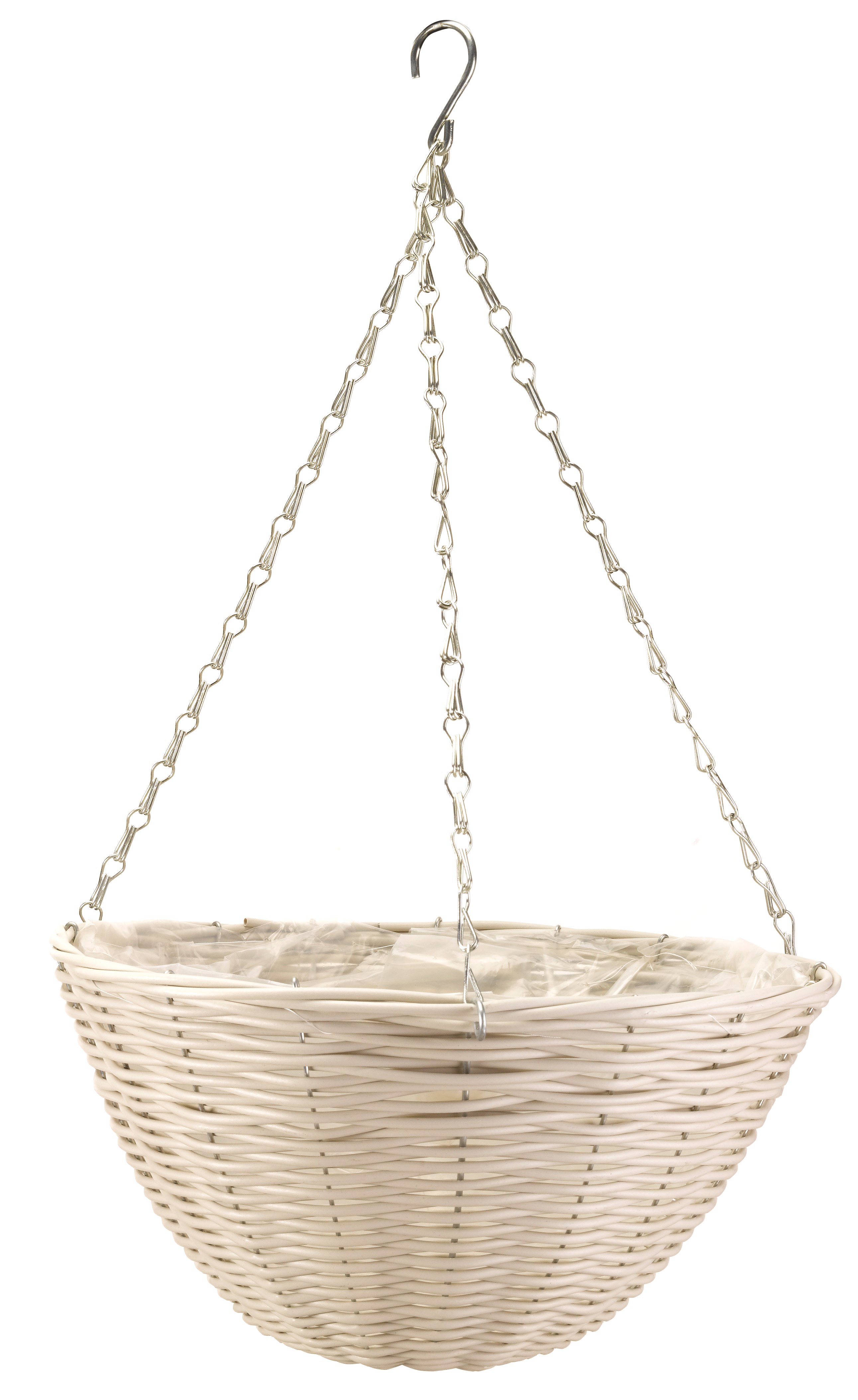 Hanging Basket 14'' Seashell Faux Rattan Basket