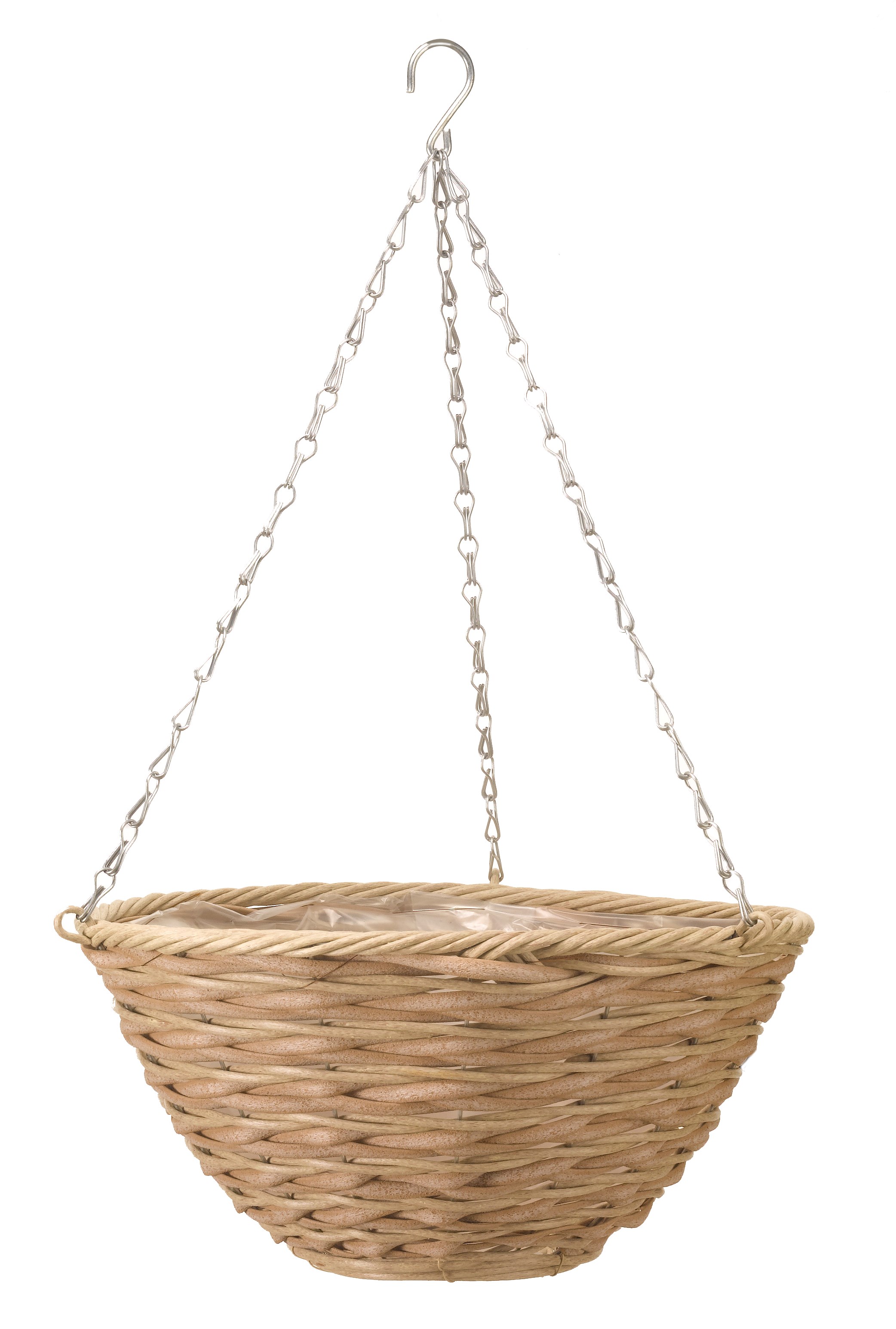 Hanging Basket 14\ Mocha Faux Rattan Basket
