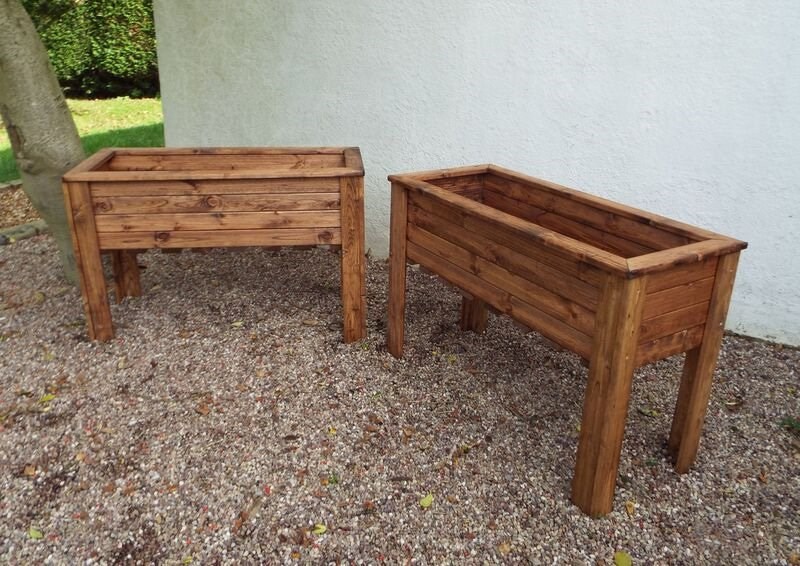 Charles Taylor Wooden Garden Set of 2 1.9m x 72cm Raised Wiltshire Troughs