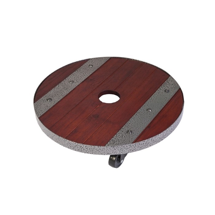 D41cm Round Heavy Weight Wood Plant Caddy